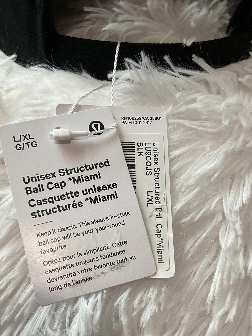 Lululemon Unisex Structured Ball Cap- Miami*- Color(Black)